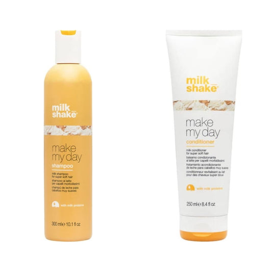 milk_shake All Hair Types Shampoo & Conditioner Duo — 300 ml + 250 ml duo: shampoo and conditioner side by side, plain white background