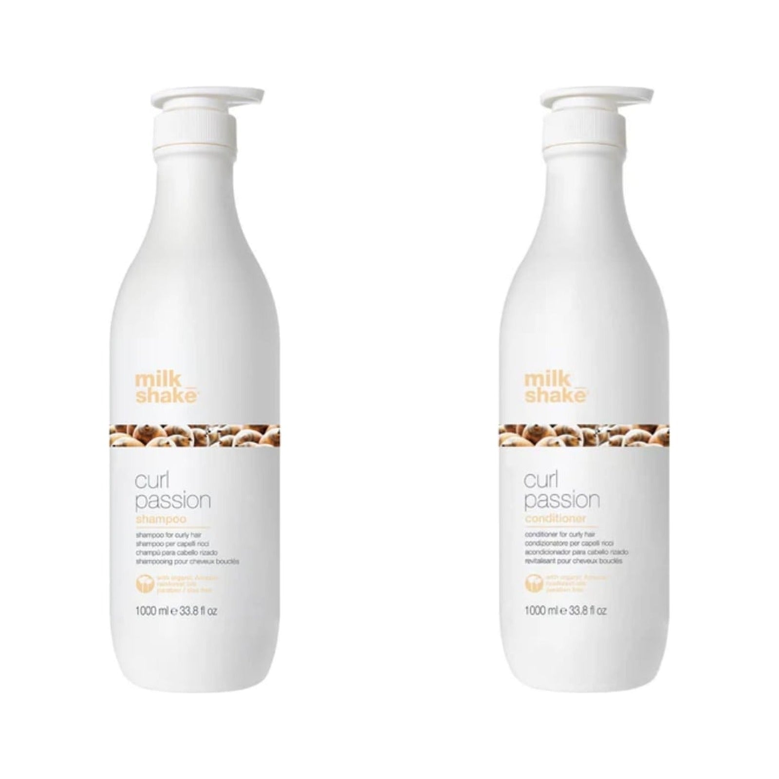 milk_shake Curl Shampoo & Conditioner Duo — 1 L + 1 L duo: shampoo and conditioner side by side, plain white background