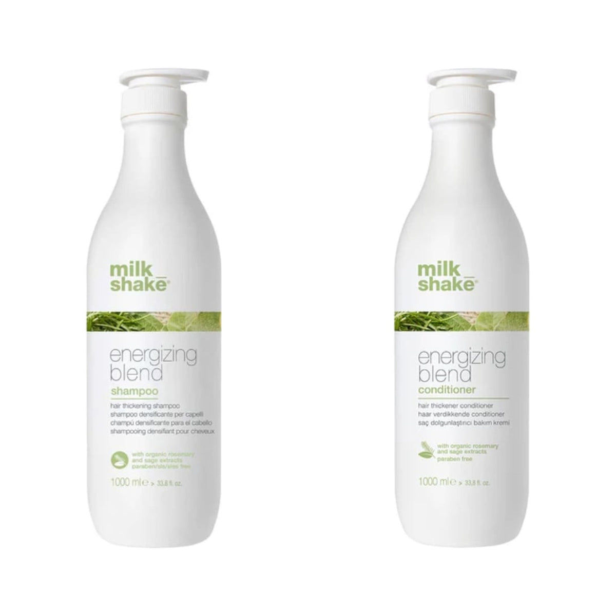 milk_shake Energizing Shampoo & Conditioner Duo — 1 L + 1 L duo: shampoo and conditioner side by side, plain white background