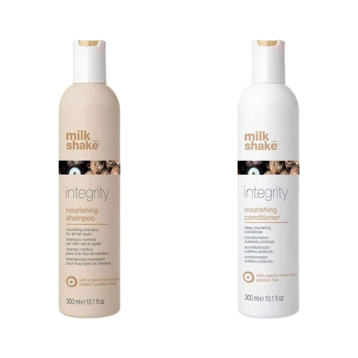 milk_shake Nourishing Shampoo & Conditioner Duo — 300 ml + 300 ml duo: shampoo and conditioner side by side, plain white background