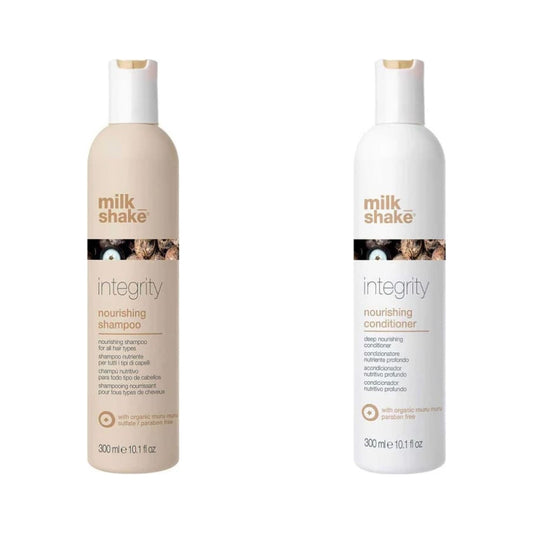 milk_shake Nourishing Shampoo & Conditioner Duo — 300 ml + 300 ml duo: shampoo and conditioner side by side, plain white background