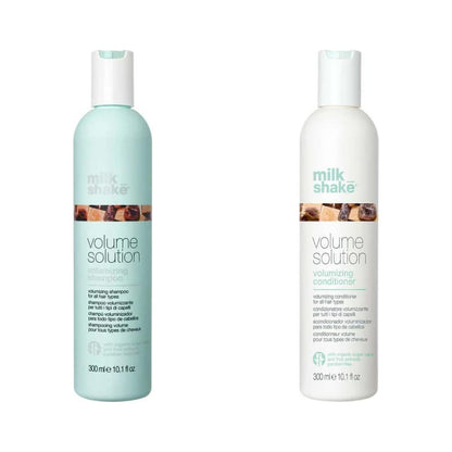 milk_shake Volumizing Shampoo & Conditioner Duo — 300 ml + 300 ml duo: shampoo and conditioner side by side, plain white background