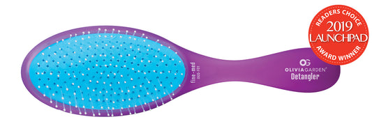 Olivia Garden OG Brush Fine-Hair Detangling Brush — Purple, plain white background