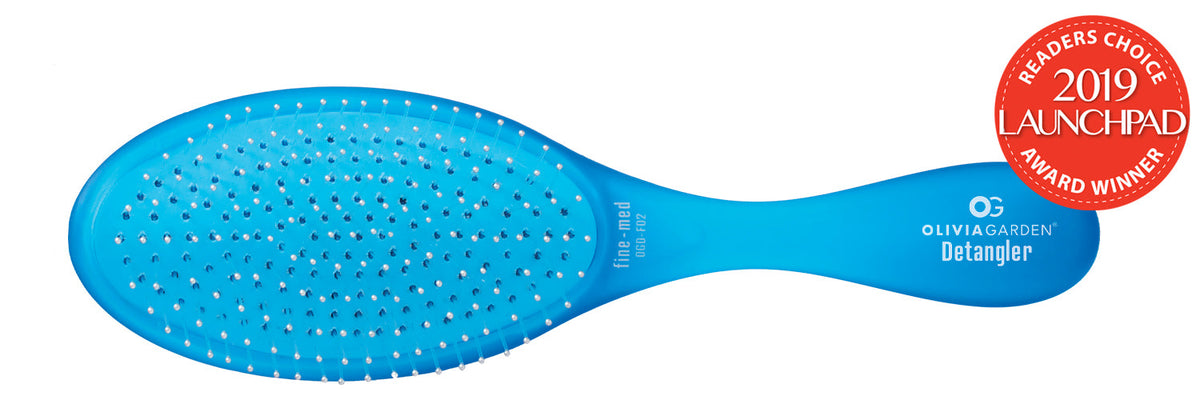 Olivia Garden OG Brush Fine-Hair Detangling Brush — Blue, plain white background