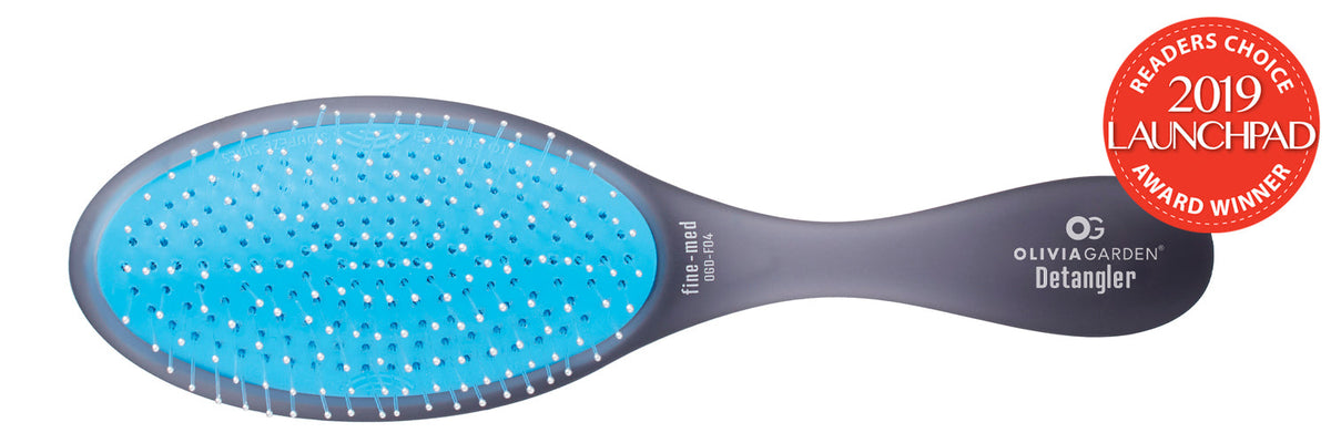 Olivia Garden OG Brush Fine-Hair Detangling Brush — Black, plain white background