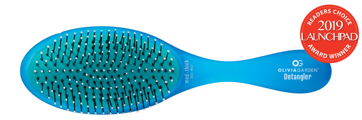 Olivia Garden OG Brush Thick-Hair Detangling Brush — Blue, plain white background