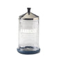Barbicide glass jar with stainless steel lid