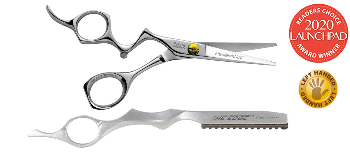 Olivia Garden PrecisionCut Shear & Thinner Case Deal — 5" / Left-handed, plain white background