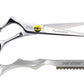 Olivia Garden PrecisionCut 5.75 inch left-handed shear with its matching thinner in the open case, on a plain white background