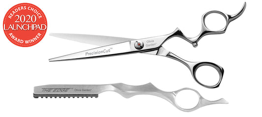 Olivia Garden PrecisionCut Shear & Thinner Case Deal — 6.5" / Right-handed, plain white background
