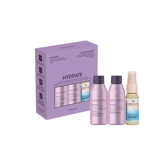 Hydrate Holiday Discovery Trio - travel gift carton with Hydrate Shampoo 50 ml, Hydrate Conditioner 50 ml and Color Fanatic 21-in-1 Leave-In Spray 30 ml