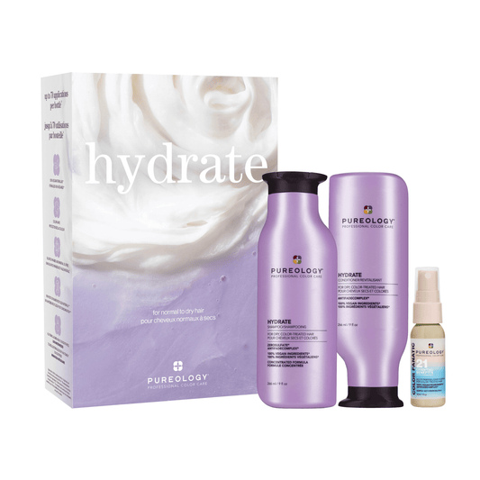Hydrate Spring Trio - gift carton with Hydrate Shampoo 266 ml, Hydrate Conditioner 266 ml, Color Fanatic 21-in-1 Leave-In Spray 30 ml and Hydrate Glow Catcher Oil 10 ml