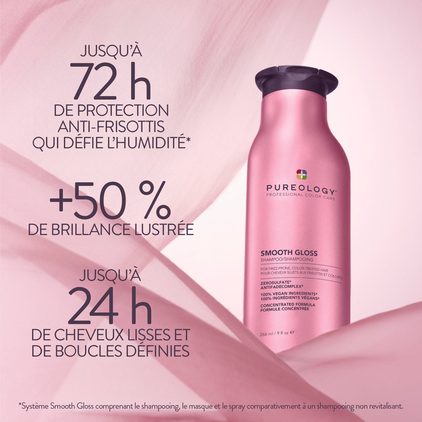 Pureology Smooth Gloss Anti-Frizz Shampoo – front packshot on white