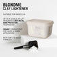 BLONDME Clay Lightener 8 350g — new-livery tub with application scoop and clay powder, feature panel: up to 8 levels of lift, integrated Anti-Metal Bond Protection, creamy soft-to-solid formula