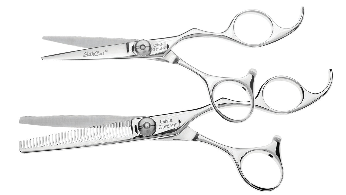Olivia Garden SilkCut Shear & Thinner Case Deal — 5" / Right-handed, plain white background