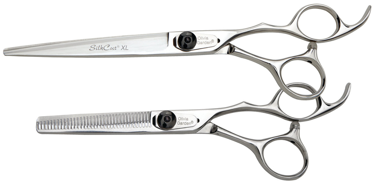 Olivia Garden SilkCut XL Barber Shear Case Deal — 7", plain white background
