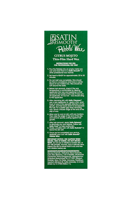Satin Smooth™ Pebble WAX Citrus Mojito Thin-Film HARD WAX — side of pack