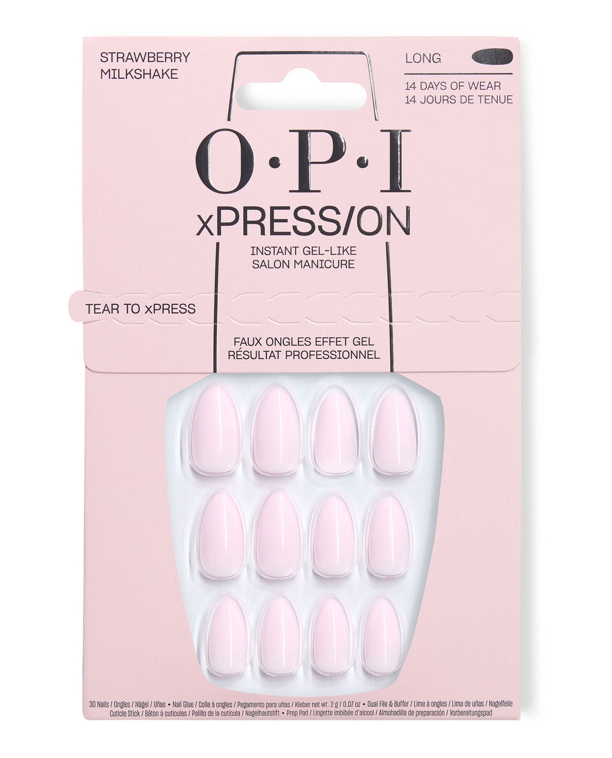 OPI xPRESS/ON — Strawberry Milkshake – Long, official OPI product image