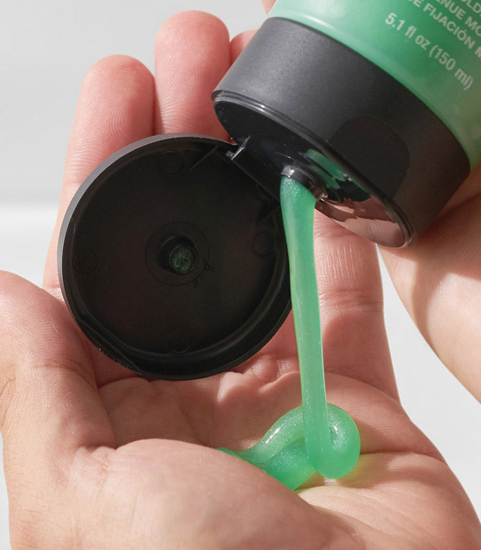 SexyHair Style Not So Hard Up Medium Hold Gel — green gel being dispensed into a hand