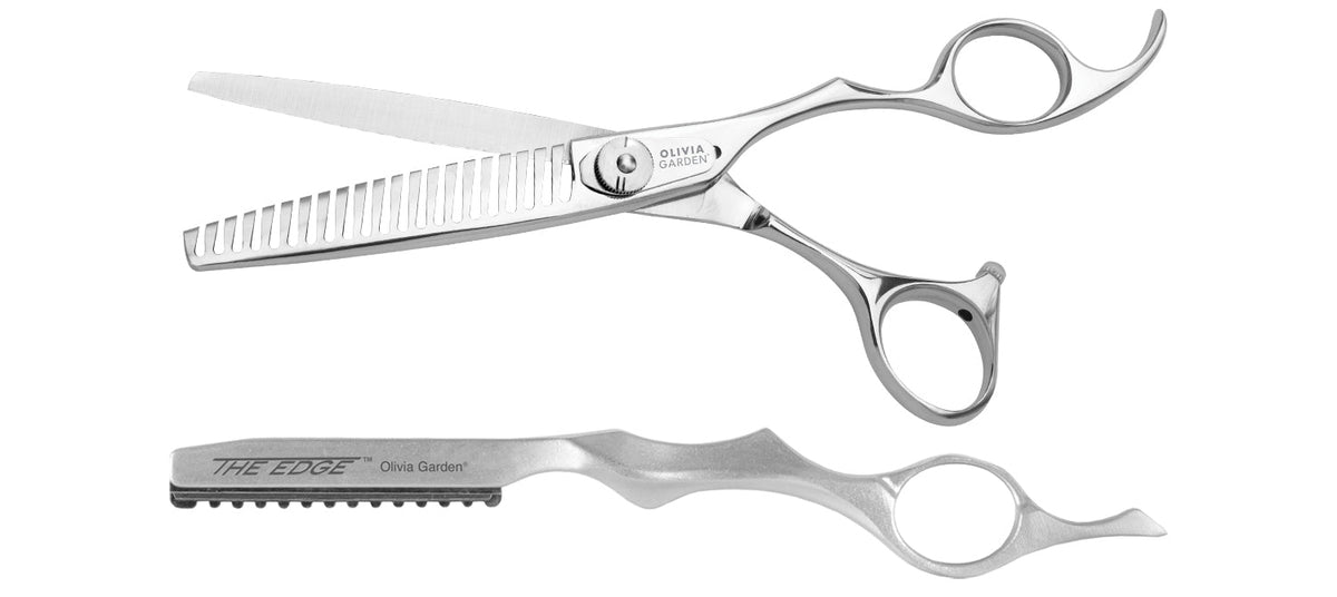 Olivia Garden TextureCut Shear & Razor Kit — 21 teeth, plain white background
