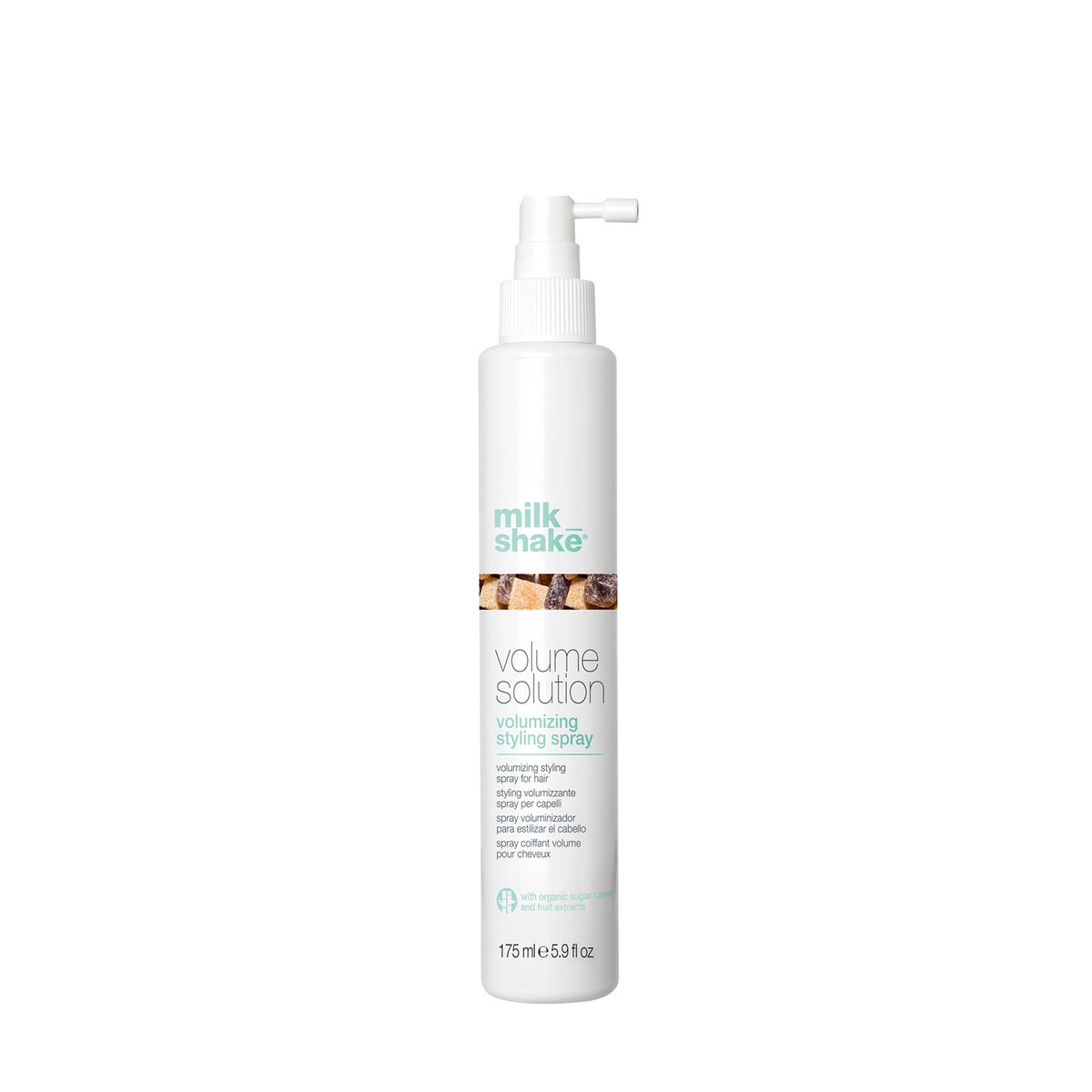milk_shake Volume Solution Volumizing Hairspray — brand packshot, plain white background (z-one concept)
