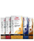 Wella Professionals Color Charm liquid haircolor and toner range — five 42 ml cartons shown side by side; no single shade is depicted