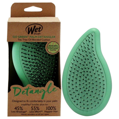 Wetbrush Go Green Palm Detangler — Green – Tea tree oil detangling brush, product photo