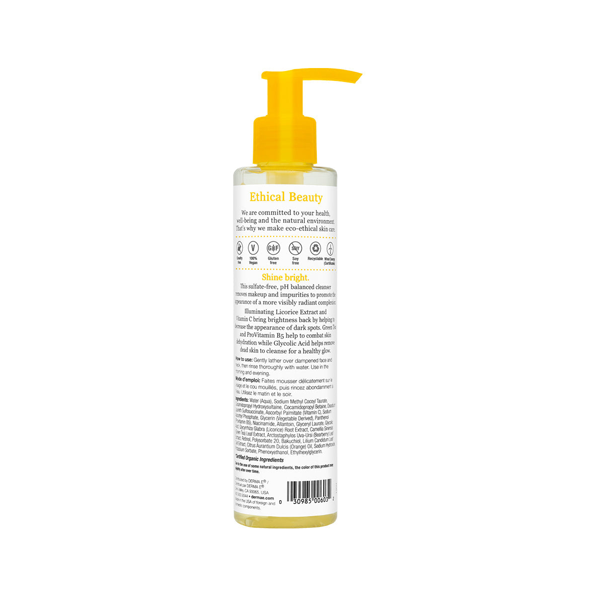 Vitamin C Brightening Cleanser | 175ml| - by DERMA E |ProCare Outlet|