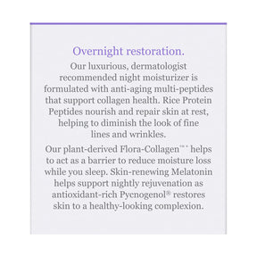 Advanced Peptides & Flora-Collagen™ Night Moisturizer - by DERMA E |ProCare Outlet|