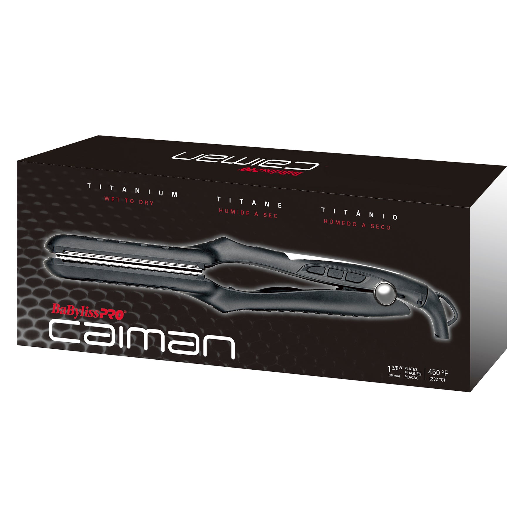 BaBylissPRO Caiman 1-3/8" Titanium Wet-To-Dry Flat Iron