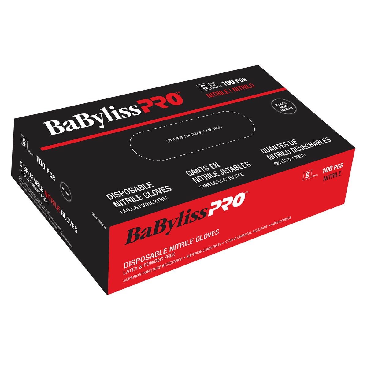 BaBylissPRO Disposable Nitrile Gloves, Small – Box of 100