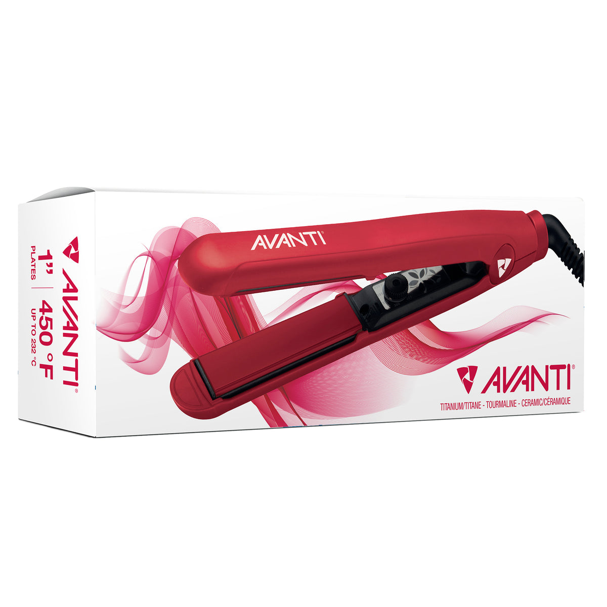 Avanti 1" Titanium, Tourmaline and Ceramic Flat Iron