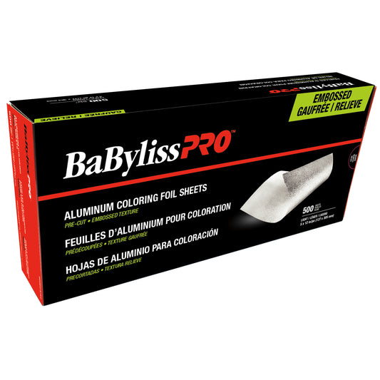 BaBylissPRO Aluminum Coloring Foil, 500 Sheets embossed light