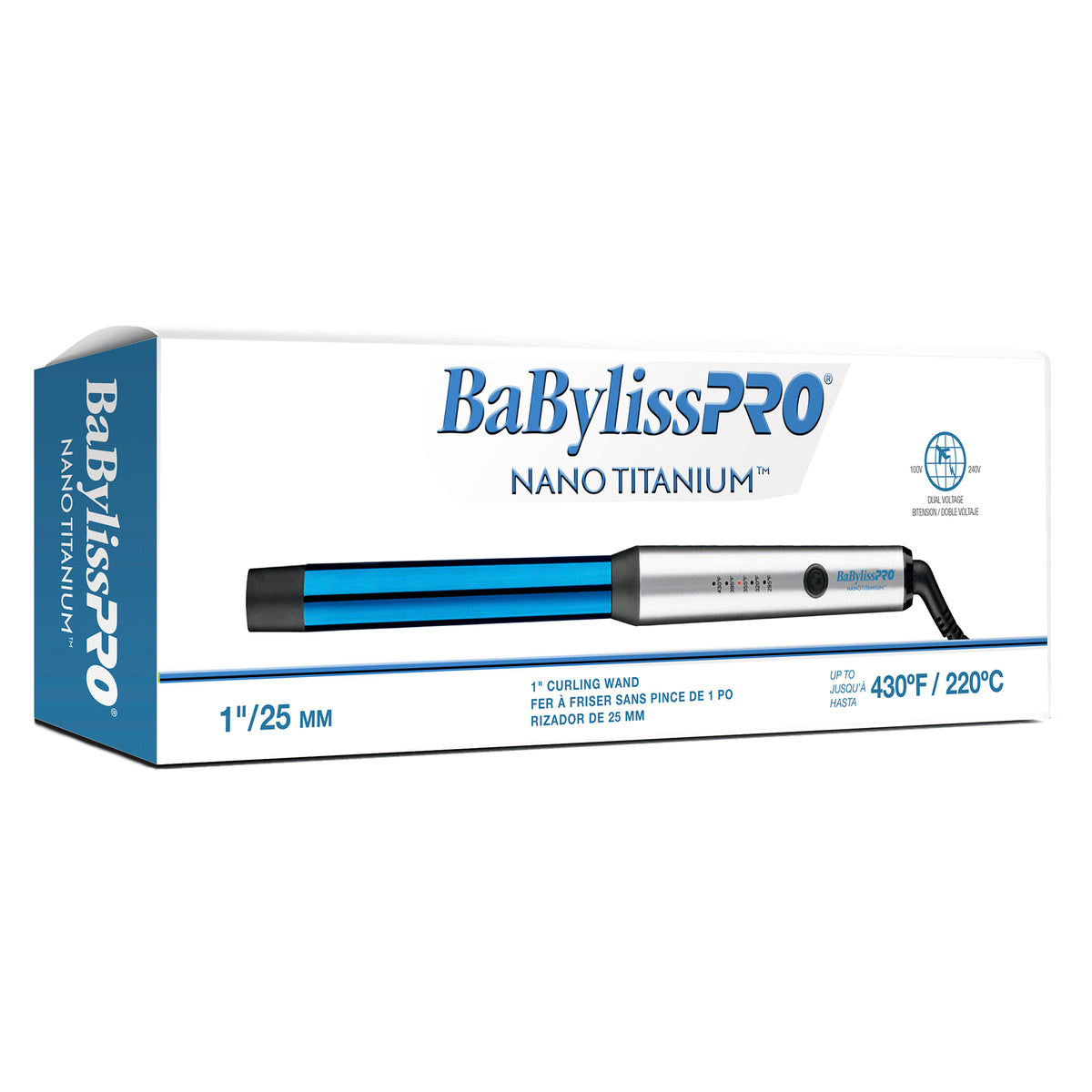 BaBylissPRO Nano Titanium 1" Curling Wand