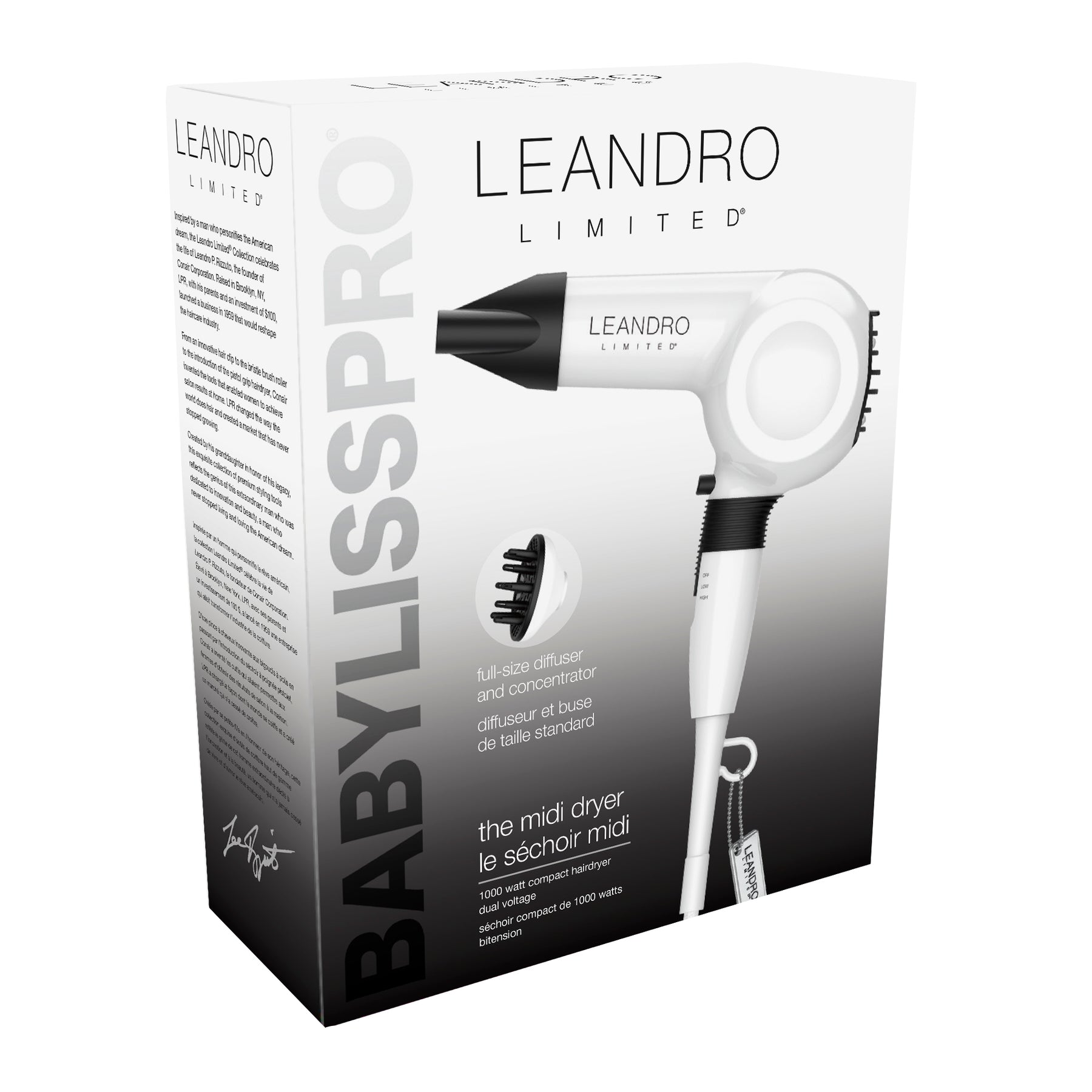 BaBylissPRO Leandro Limited Pistol-Grip Midi Hairdryer