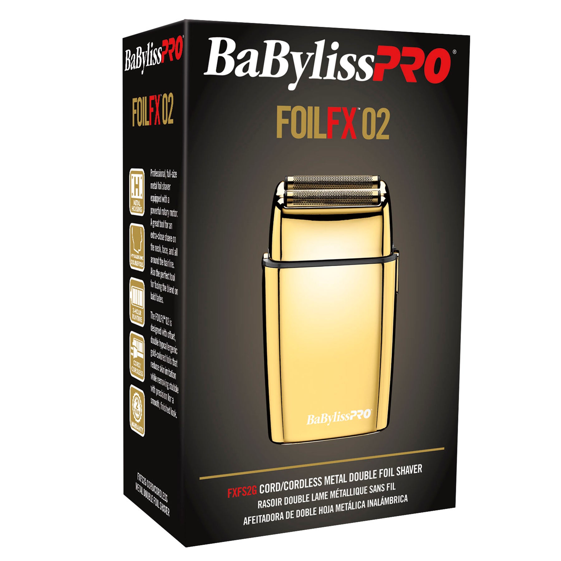 BaBylissPRO FOILFX02 Cord/cordless Metal Double Foil Shaver