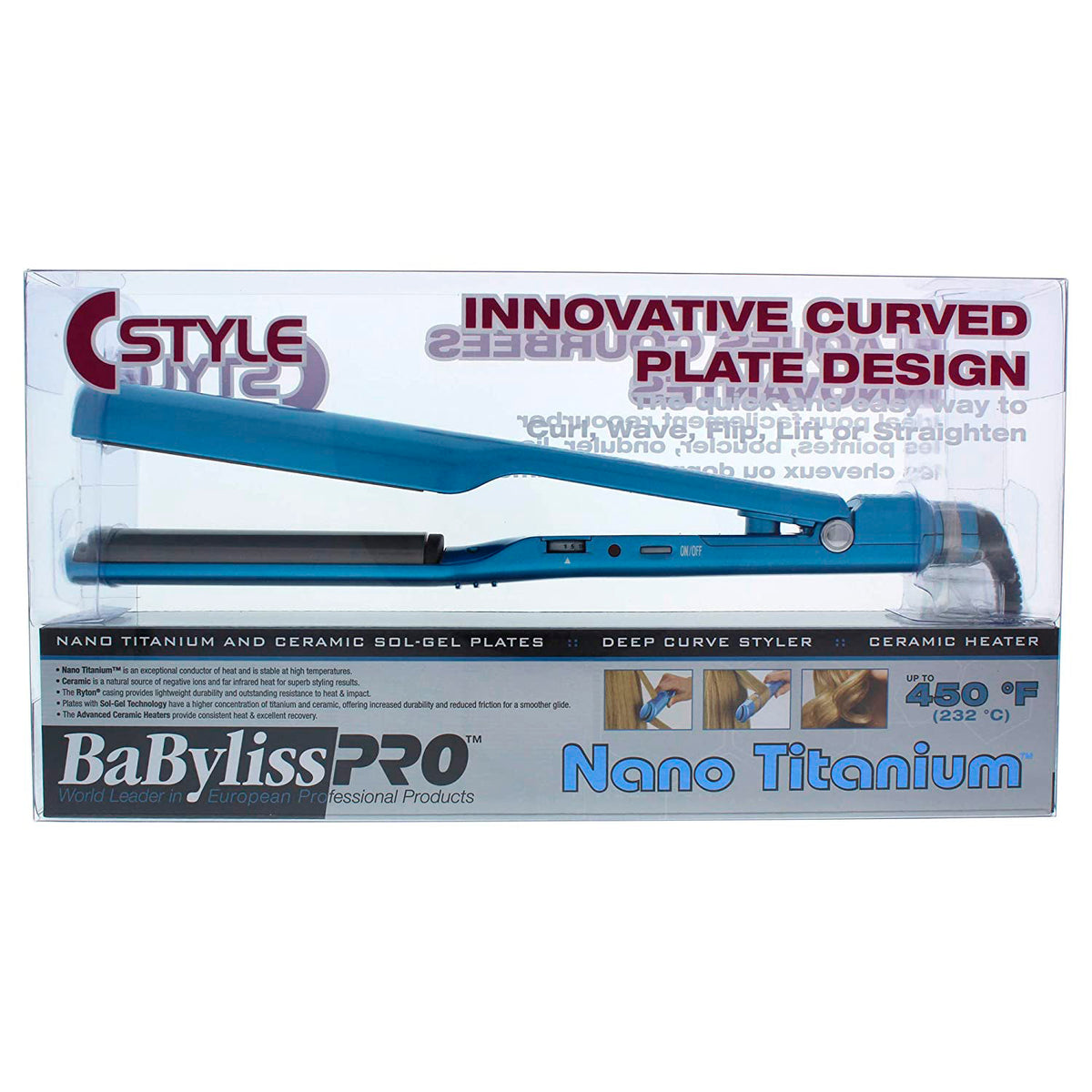 BaBylissPRO Nano Titanium 1-1/2" C-Style Flat Iron