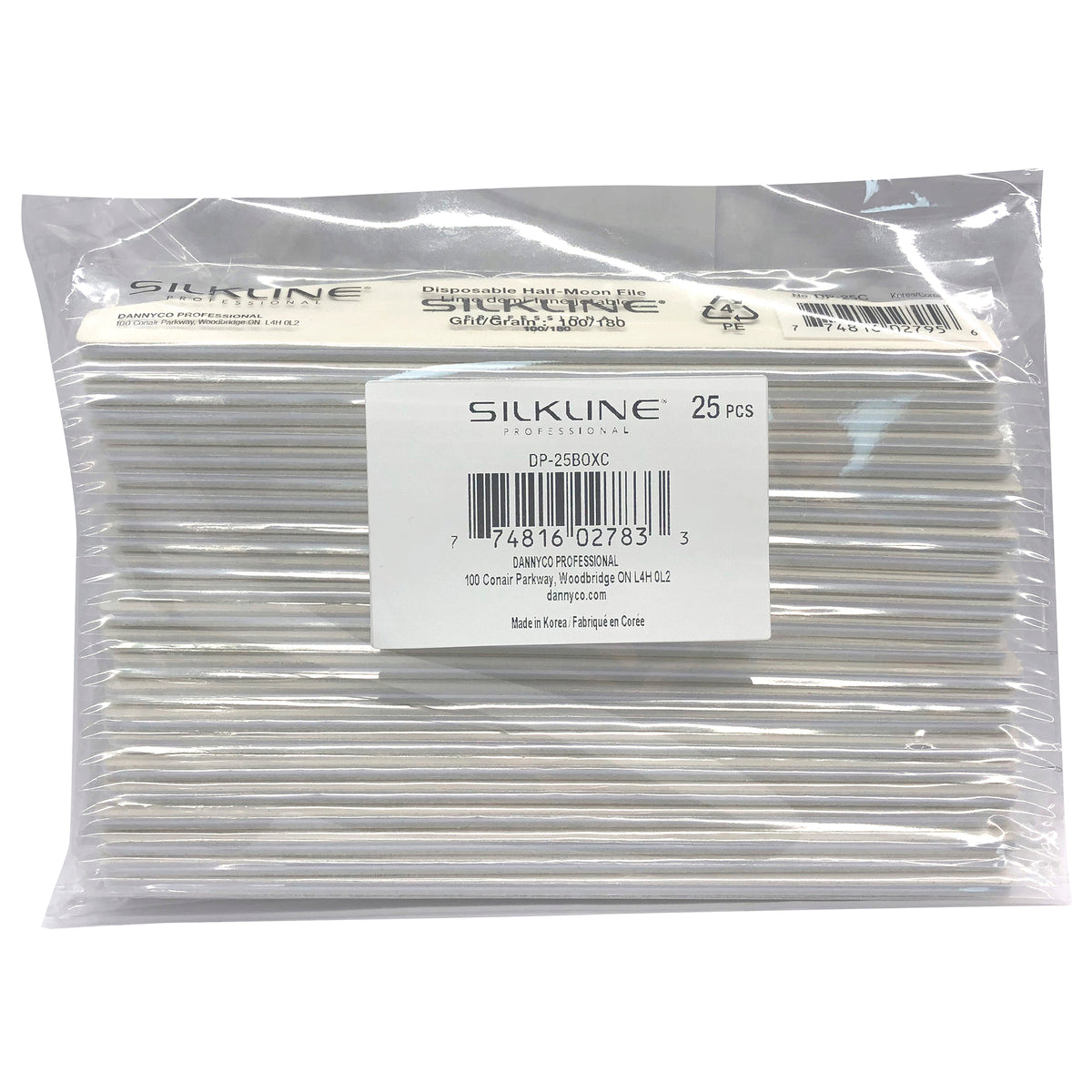 Silkline Half Moon Disposable Nail Files, 25 pcs