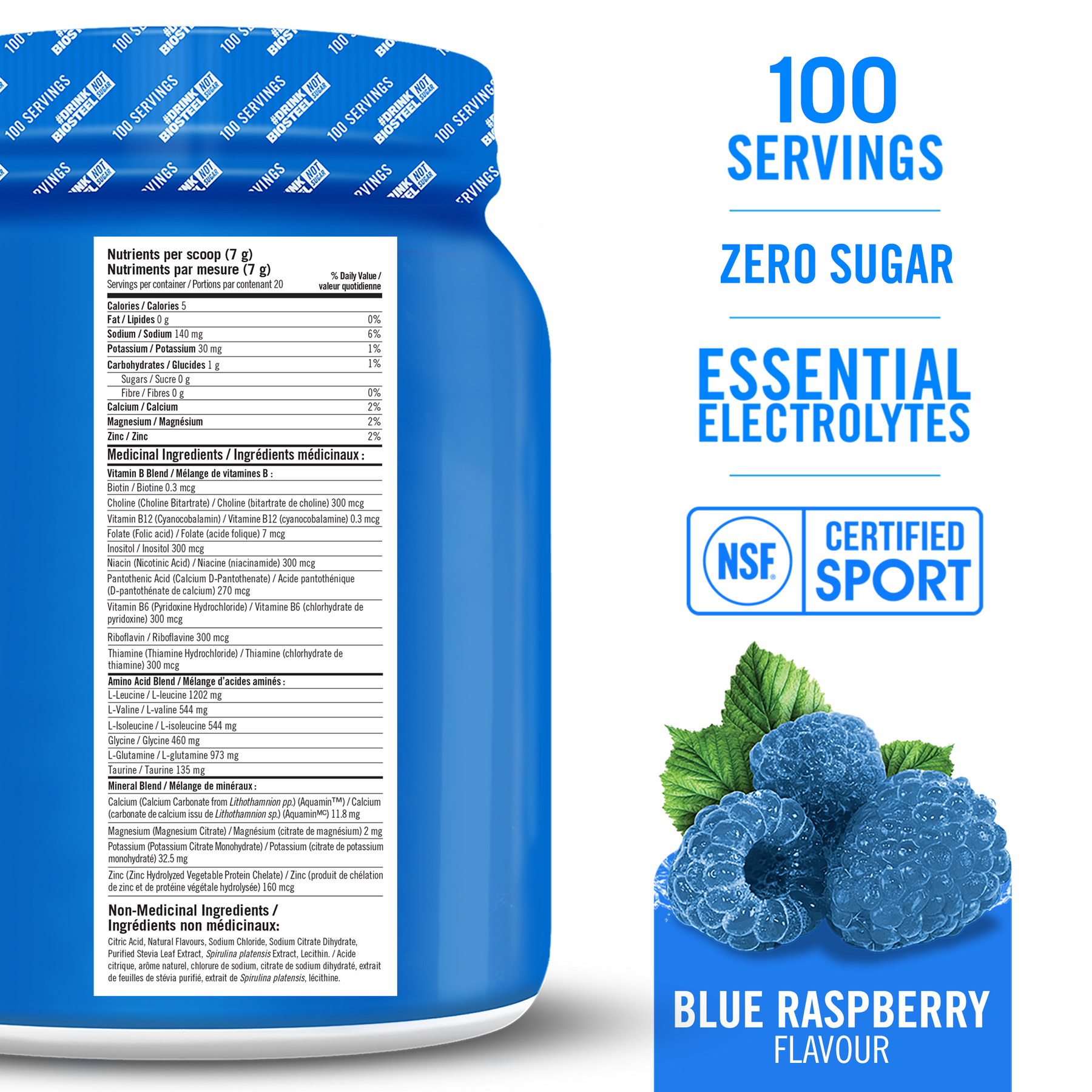 Hydration Mix / Blue Raspberry - 100 Servings - by BioSteel Sports Nutrition |ProCare Outlet|