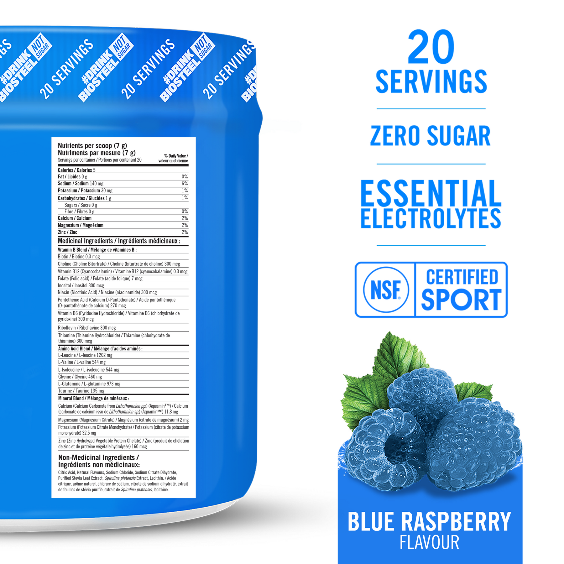 Hydration Mix / Blue Raspberry - 20 Servings - by BioSteel Sports Nutrition |ProCare Outlet|