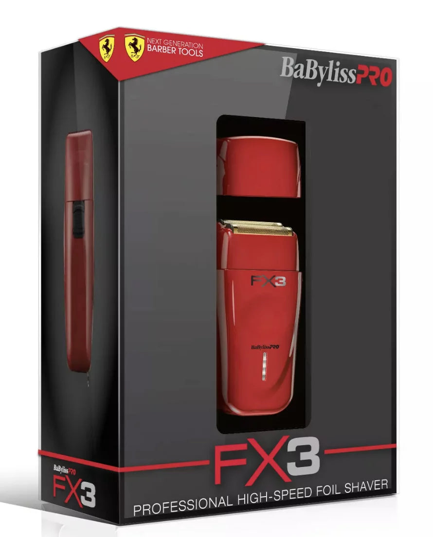 BaByliss PRO FXX3S FX3 Collection Red High-Speed Off-Set Double Foil Shaver NEW