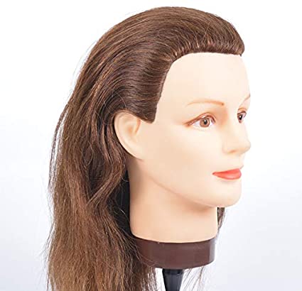 Prohair Mannequin Head Female - Mannequin Training Head Suitable for Coloring Blow Drying Bleaching Cutting, 100% Humun Hair High Density - ProCare Outlet by Prohair