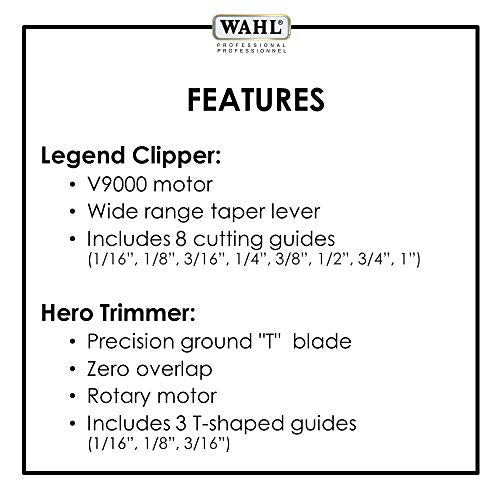 Wahl 5-Star Barber Combo #56272 - Legend Clipper and Hero T-Blade Trimmer