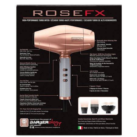 BABYLISS PRO ROSEGOLD HAIRDRYER FXBDRG1C