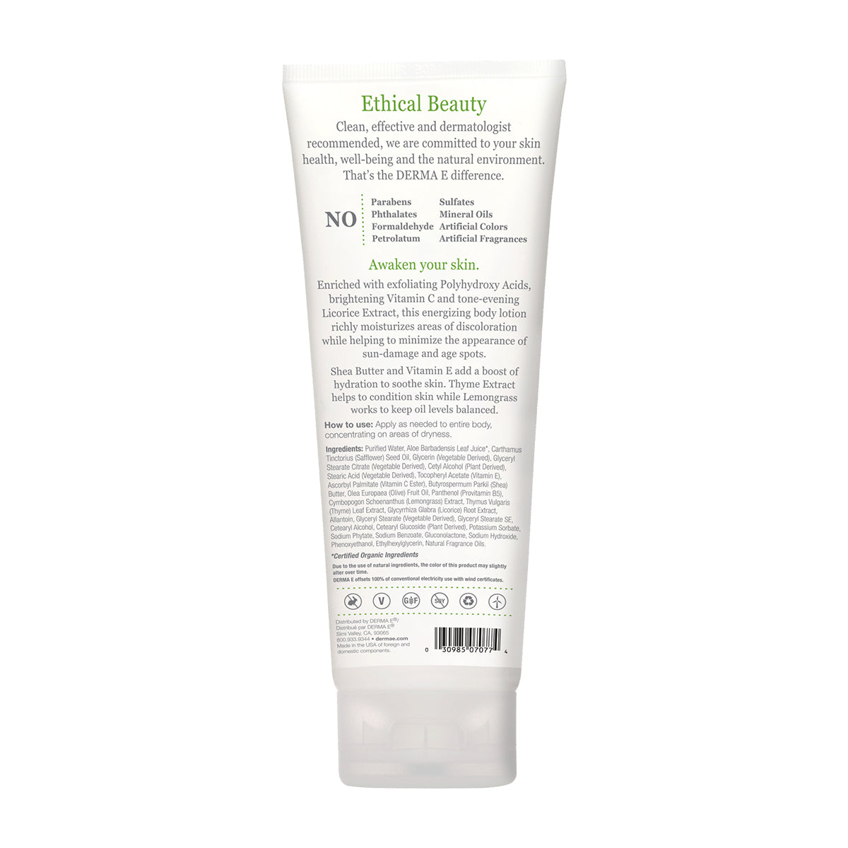 Lemongrass & Thyme Tone-Correcting Shea Body Lotion - by DERMA E |ProCare Outlet|