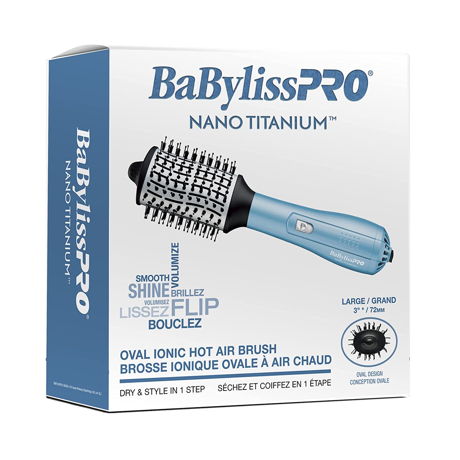 BaBylissPRO Nano Titanium Oval Ionic Hot Air Brush