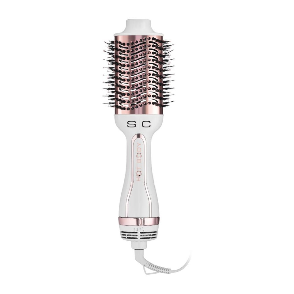 StyleCraft - Hot Body - Ionic 2 IN 1 Blowout Brush Hair Dryer White/Rose Gold - by StyleCraft |ProCare Outlet|