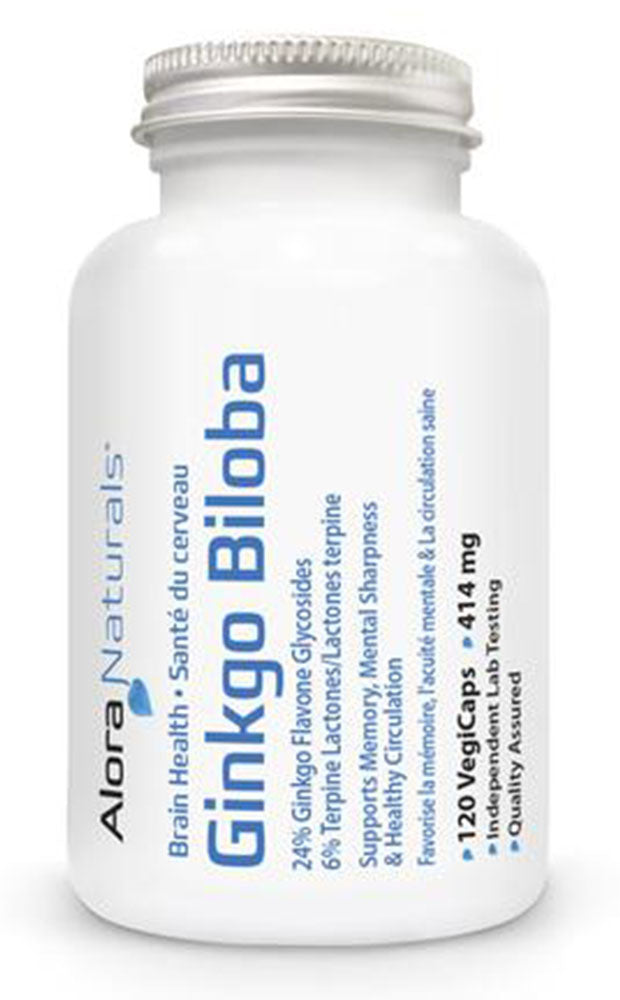 ALORA Gingko Biloba (414 mg - 120 v-cap) - by Alora Naturals |ProCare Outlet|