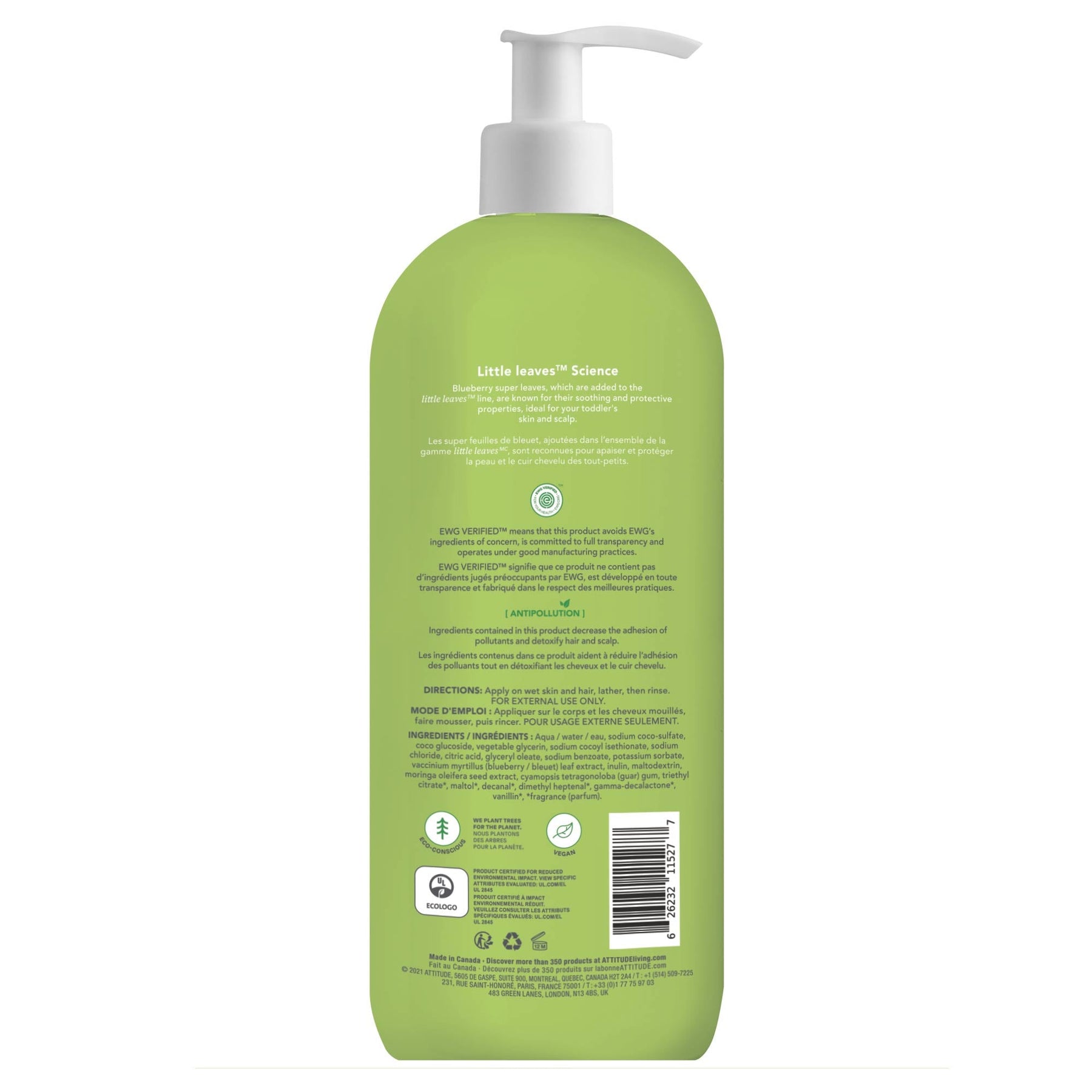 Shampoo and Body Wash 2-in-1 for kids : LITTLE LEAVES™ - by ATTITUDE |ProCare Outlet|