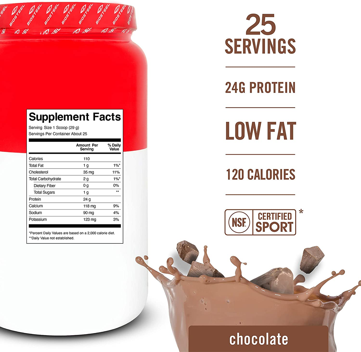 Protein 100% Whey - Chocolate - 25 Servings - by BioSteel Sports Nutrition |ProCare Outlet|